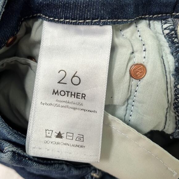 Mother The High Waisted Looker Ankle Fray Denim Jeans in Tongue and Chic 26 - Picture 7 of 13